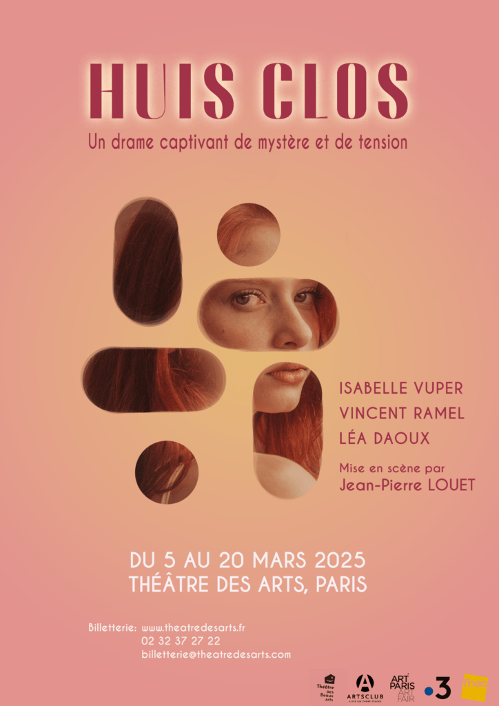 Mise en page d'une affiche pour une pièce de théâtre "Huis-clos"