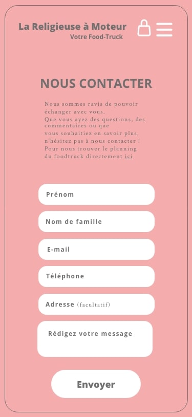 Création d'un site mobile pour un foodtruck pâtisserie