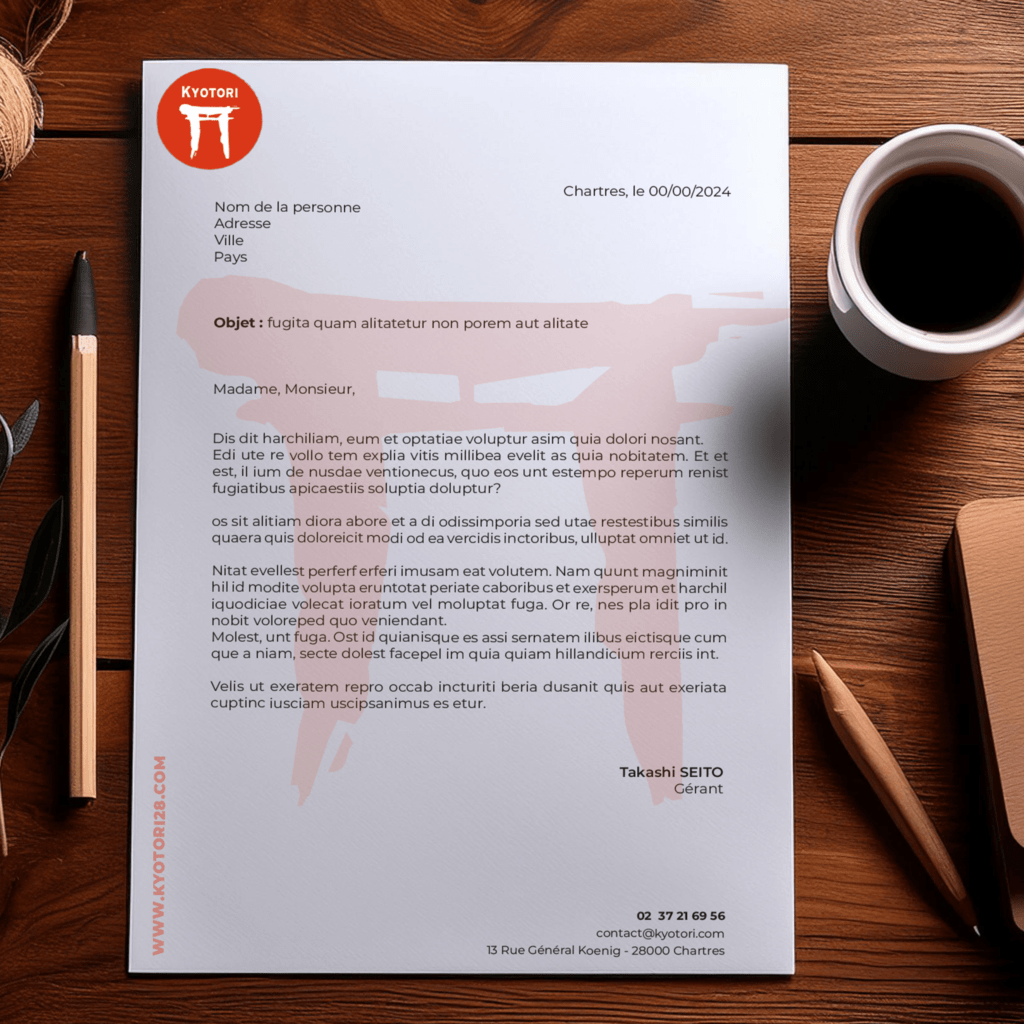 Papier à en-tête pour un restaurant japonais
