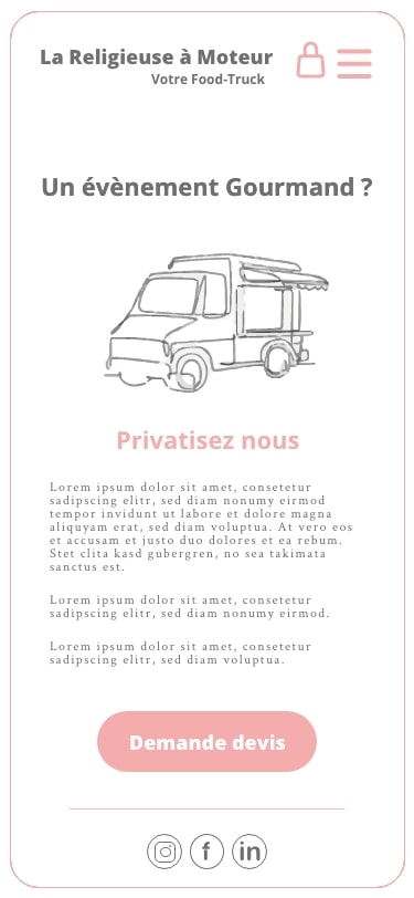 Création d'un site mobile pour un foodtruck pâtisserie