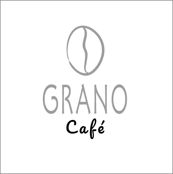 Logo grain de café noir et blanc