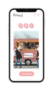 Mockup site mobile pour un foodtruck pâtisserie