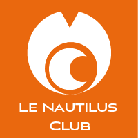 Logo blanc sur fond orange